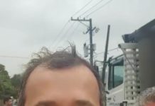 Vereador Junior Reis em obras no trecho entre as ruas Sônia Raquel e Márcio Santos Silva em Xerém.